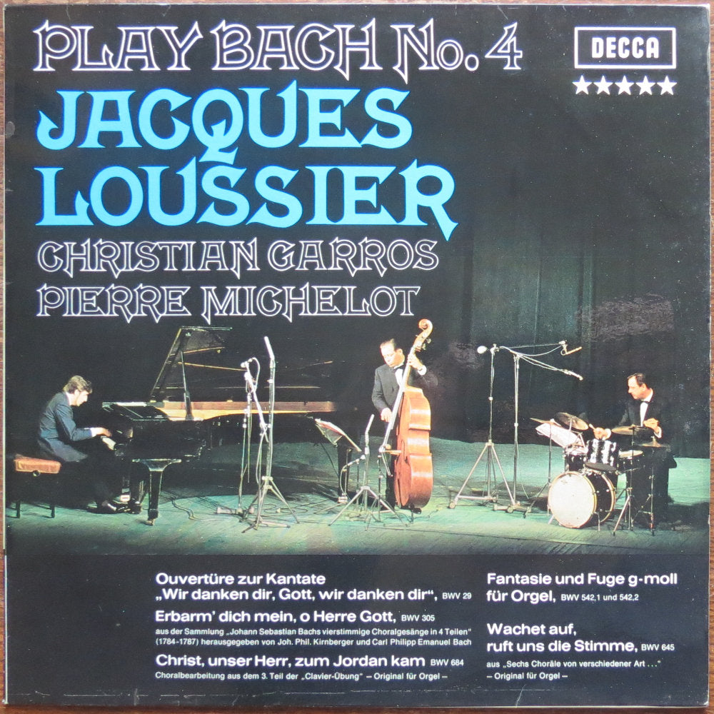 Jacques Loussier, Christian Garros, Pierre Michelot - Play Bach no. 4 - LP